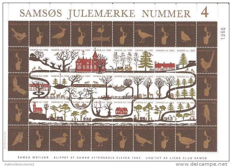 32151)foglio Completo Chiudi Lettera , Danimarca 1982 - Samsos Julemaerke N°4 - Full Sheets