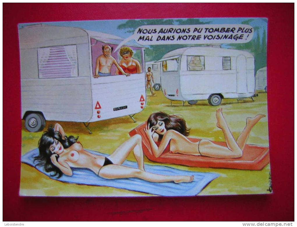 CPSM-THEME ILLUSTRATEUR-CARRIERE-HUMOUR-CARAVANING-CAMPING-NOUS AURIONS PU TOMBER PLUS MAL DANS NOTRE VOISINAGE-BEG - Carrière, Louis