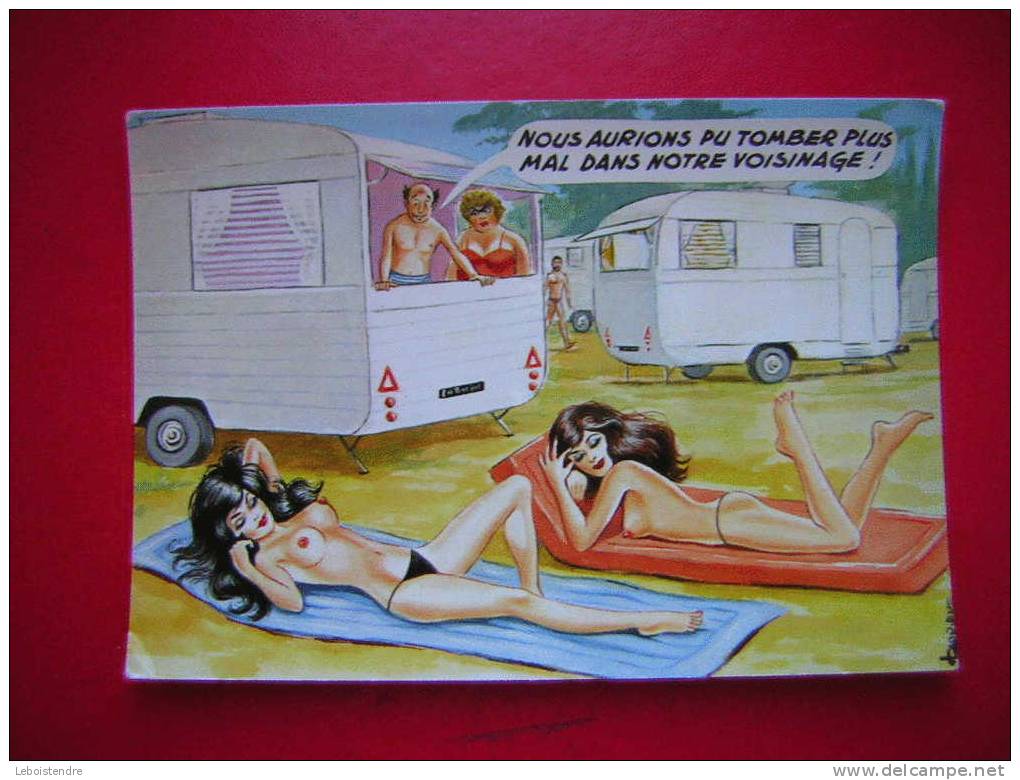 CPSM-THEME ILLUSTRATEUR-CARRIERE-HUMOUR-CARAVANING-CAMPING-NOUS AURIONS PU TOMBER PLUS MAL DANS NOTRE VOISINAGE-BEG - Carrière, Louis