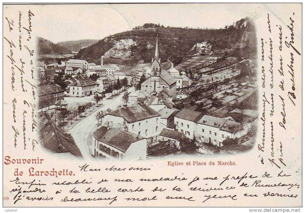 LAROCHETTE  SOUVENIR  EGLISE ET PLACE DU MARCHE - Larochette