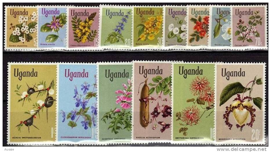 Ouganda Uganda 1969 Yvertn° 82-96 *** MNH Cote 27,50 Euro Flore Bloemen Fleurs - Ouganda (1962-...)