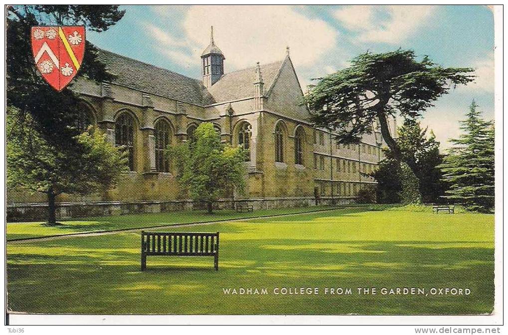 OXFORD - WADHAM COLLEGE FROM THE  GARDEN -  COLORI VIAGGIATA  -PER ITALIA  - FORMATO  9 X 14. - Oxford