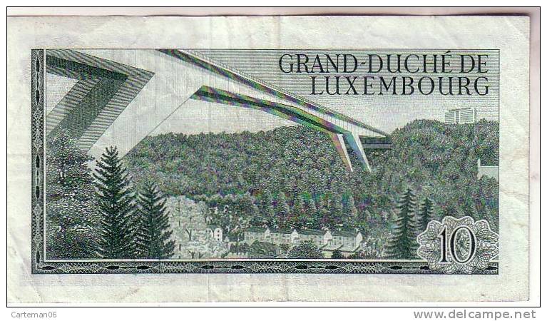 Billet - Luxembourg - 10 Francs Grand-Duc Jean Neuf 1967 - Lussemburgo