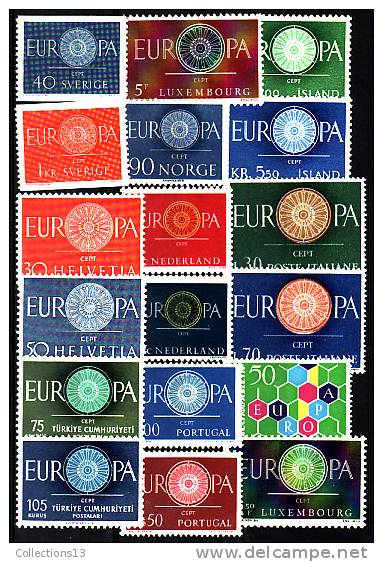 EUROPA -CEPT - Année 1960* Cote 259 Euros Depart A 10% - 1960
