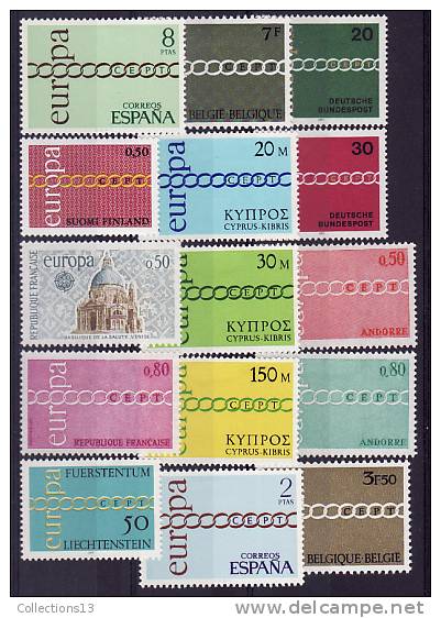 EUROPA -CEPT - Année 1971* Cote 178 Euros Depart A 10% - 1971