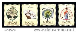 1987 MACAO/MACAU S22 FAN PAINTING 4V STAMP - Other & Unclassified