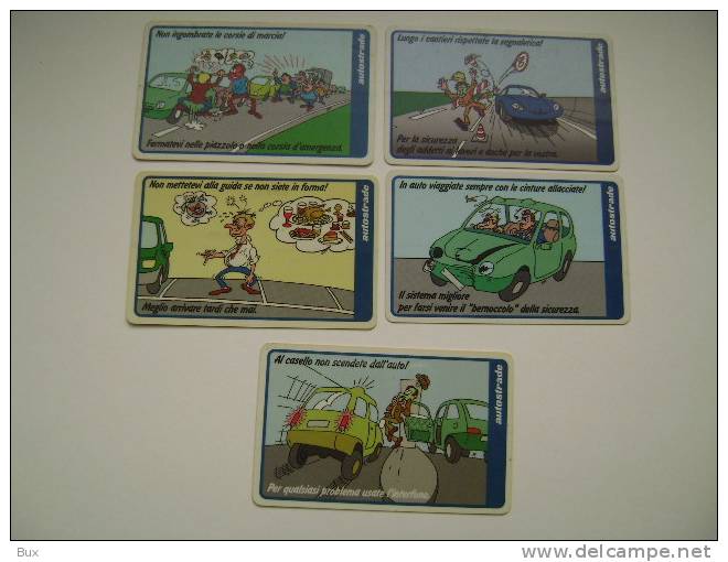 LOTTO DI   5    VIACARD UMOR HUMOR   CARTE DI CREDITO  ITALIANE  PER AUTOSTRADA  TALY ITALIE  CART6 L5 - Carte Di Credito (scadenza Min. 10 Anni)