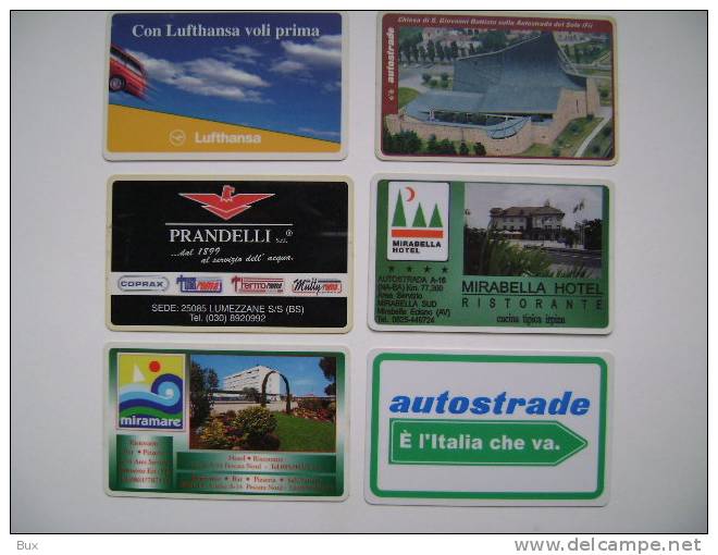 LOTTO DI   6    VIACARD  PUBBLICITA   CARTE DI CREDITO  ITALIANE  PER AUTOSTRADA  TALY ITALIE  CART6 L6 - Credit Cards (Exp. Date Min. 10 Years)