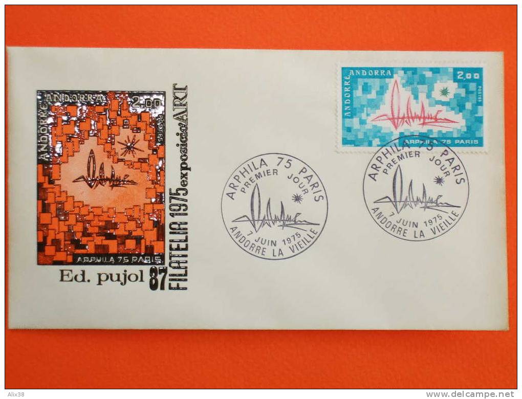 ANDORRE FRANCAIS ENVELOPPE 1er JOUR 1975-N°248 Sur Enveloppe.  Superbe - FDC