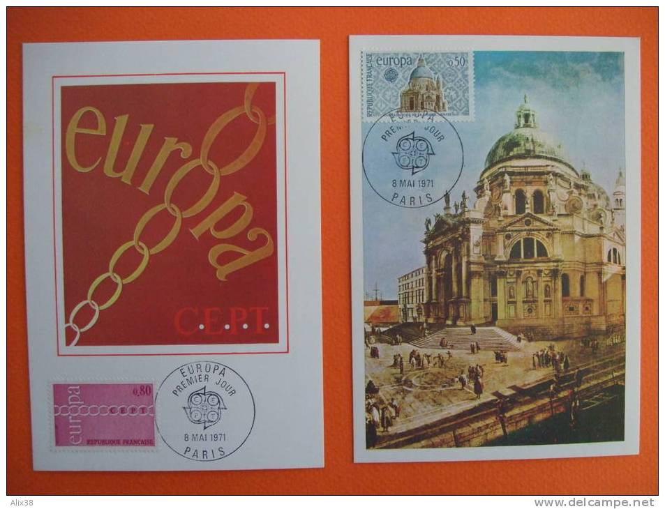 1971 -  EUROPA Sur  2 CARTES CEF Superbes - 1971