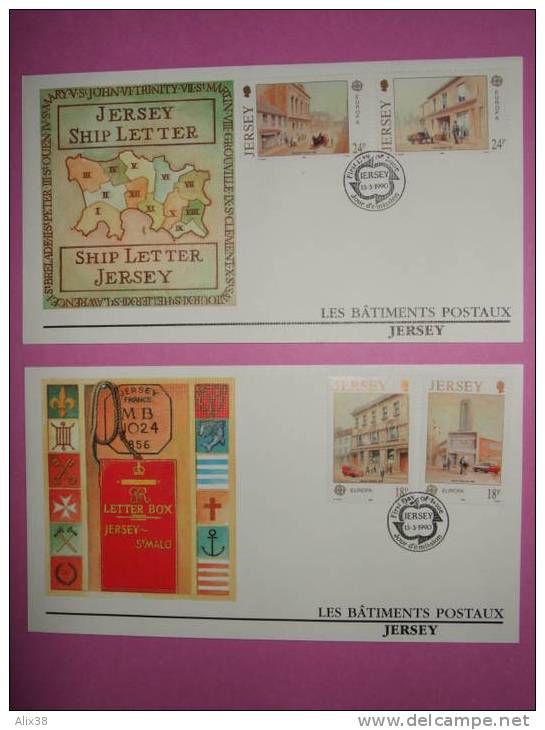 EUROPA 1990 - 2 Enveloppes 1er Jour De Jersey - 1990
