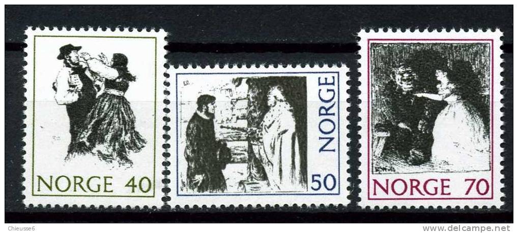 Norvège ** N° 586 à 588 - Dessins D´E. Werenskiold - Unused Stamps