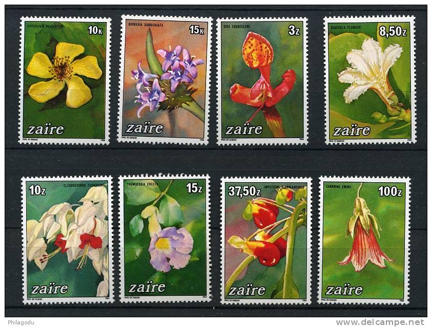 Zaire 5/1984  1231/1238**   Fleur Du Pays        Cote 16 €   Flowers - Ungebraucht