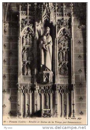 42  FEURS Retable Et Statue De La Vierge Par Bonnassieux - Feurs