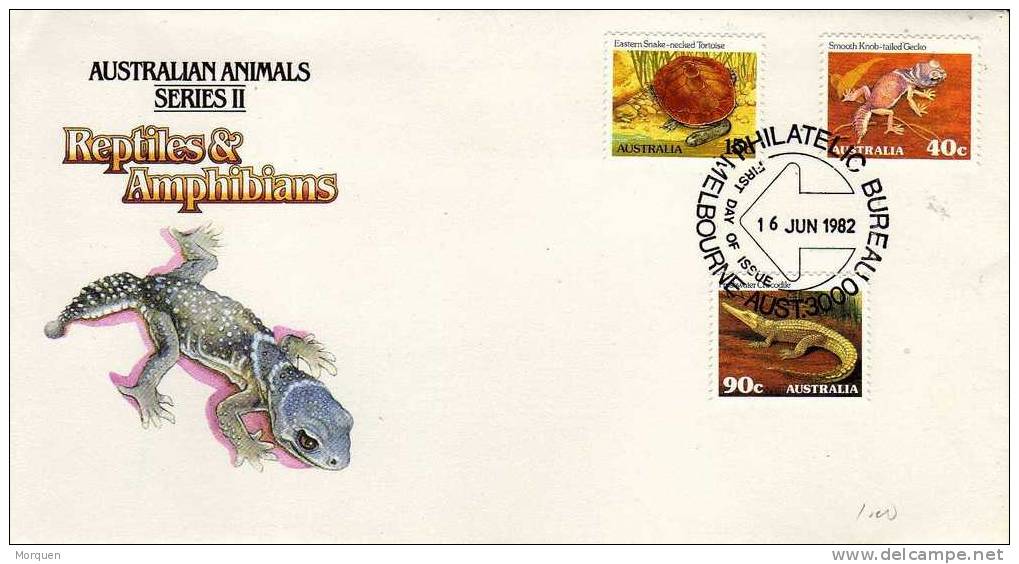 F.D.C. Australia 1982. Reptiles & Amphibians - Tortugas