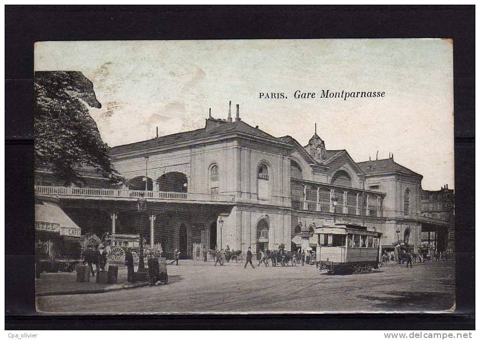 75 PARIS XV Gare Montparnasse, Extérieur, Tramway, Ed ?, 190? - Arrondissement: 15