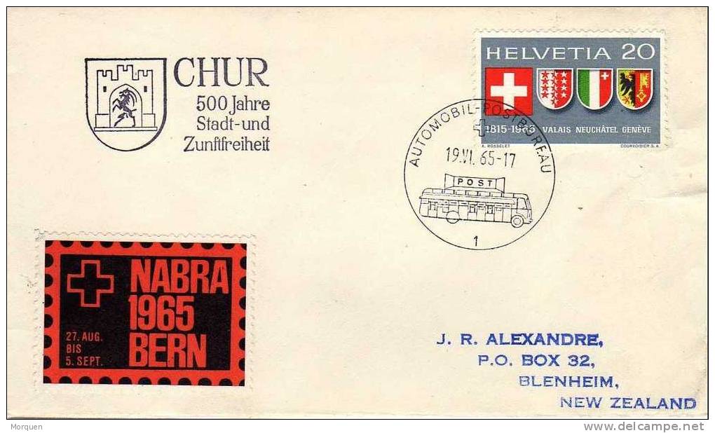Carta CHUR. Automobil Club Breau, Suiza 1965. Vignette - Storia Postale