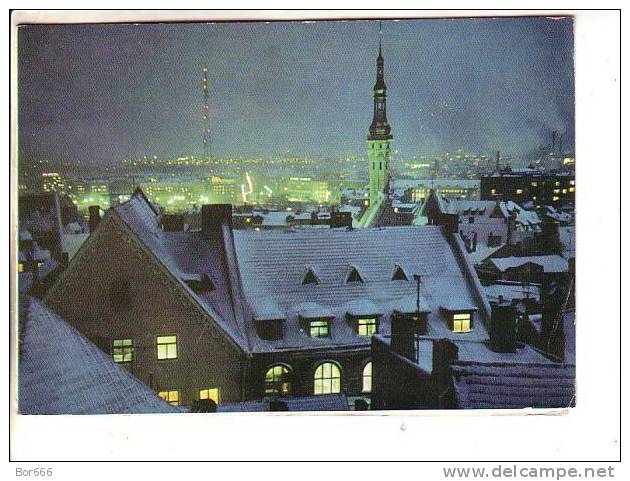 GOOD ESTONIA POSTCARD 1970 - Tallinn Night Panorame - Estland