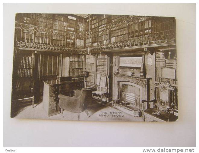 UK Scotland - The Study -Abbotsford - Library - Ca 1910-20's   -VF  D57642 - Roxburghshire