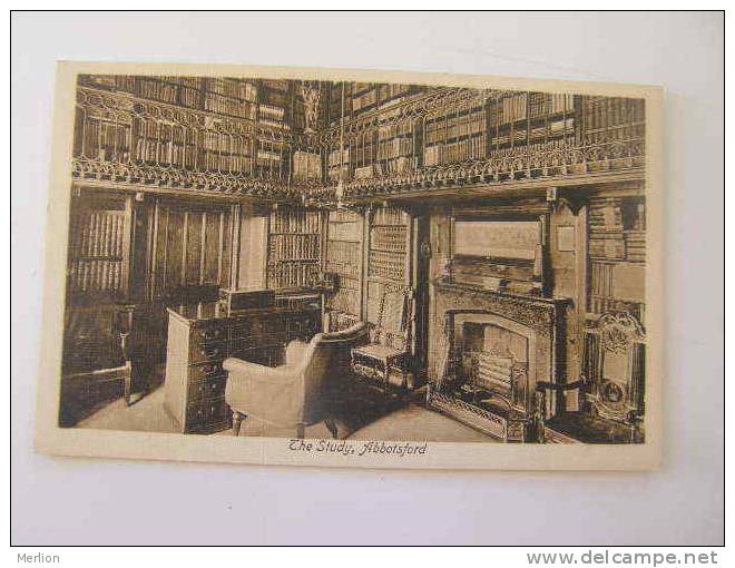 UK Scotland  -The Study - Abbotsford - Library - Ca 1910-20's   -VF  D57644 - Roxburghshire
