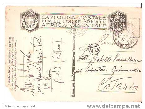 32432)cartolina Illustratoria Postale Africa Orientale In Franchigia - Eritrea