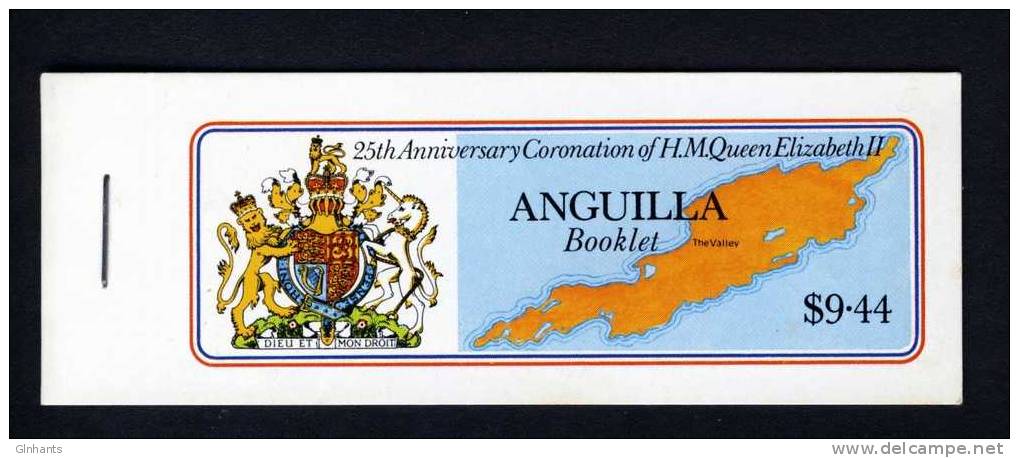 ANGUILLA - 1978 ROYAL CORONATION ANNIVERSARY BOOKLET (BACK COVER DESIGN - ISLAND IN THE SUN) SG SB2 FINE MNH ** - Anguilla (1968-...)