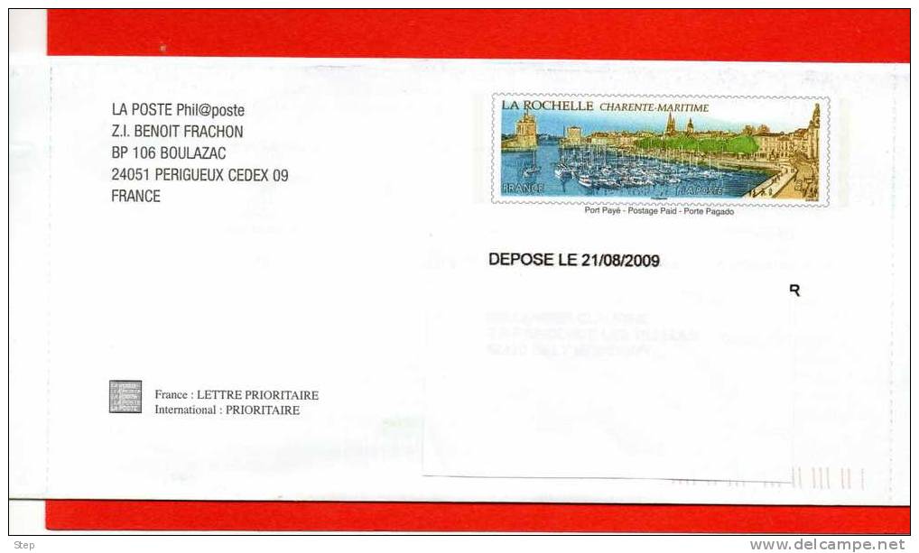 PAP TSC PHILAPOSTE "CHARTE DE LA PHILATELIE"  Timbre "LA ROCHELLE" INTACT NON Ouvert - Prêts-à-poster:Stamped On Demand & Semi-official Overprinting (1995-...)