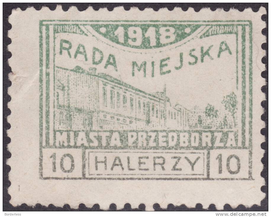 POLOGNE   /    PRZEDBORZ  /   1918  4th ISSUE   /    10 H    /   Y&T N° ?   /  NEUF* MH - Used Stamps
