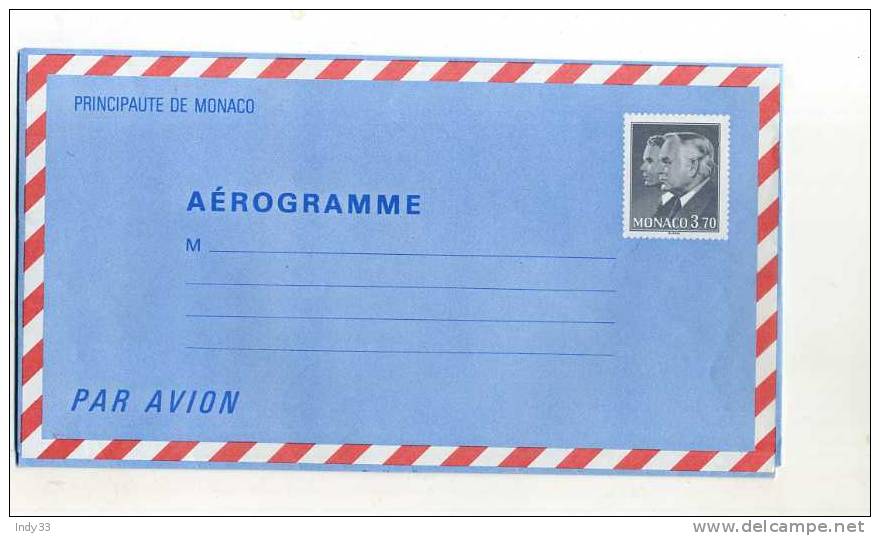 - MONACO . ENTIER POSTAL . AEROGRAMME . 3,70 . TYPE DEUX PRINCES DE STANIA - Ganzsachen