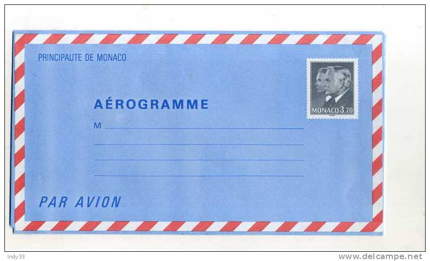 - MONACO . AEROGRAMME . 3,70 . TYPE DEUX PRINCES DE STANIA - Poste Aérienne