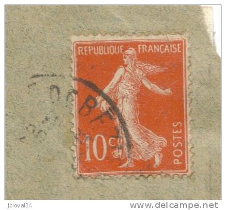 Semeuse 134 Chiffres Maigres Lettre - Cachets Gare De Béziers ( Recto ) + Béziers ( Verso ) 28/08/1907 - Covers & Documents