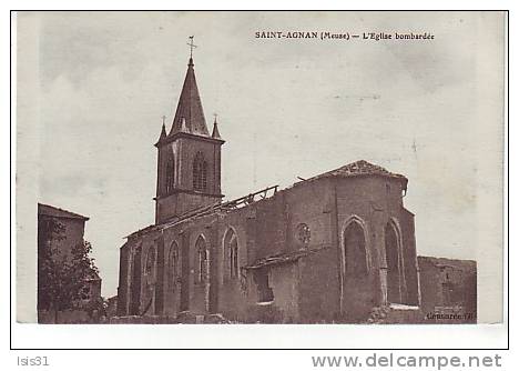 Dép 55 - RF11343 - Saint Agnant - L´église Bombardée - état - Other & Unclassified