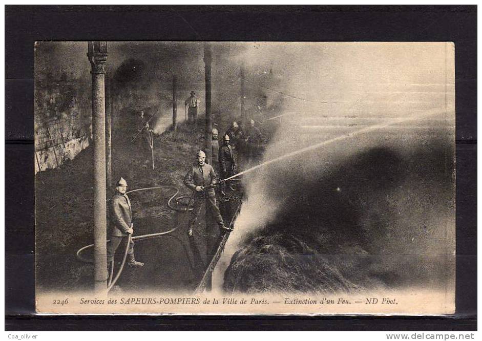 75 PARIS Sapeurs Pompiers De La Ville De Paris, Extinction D'un Feu, Métier, Ed ND 2246, 1911 - Sapeurs-Pompiers