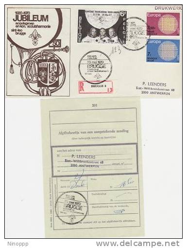 Belgium-1970 Scout Jubilee Registered Cover With Receipt - Other & Unclassified
