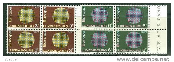 LUXEMBOURG  1970 EUROPA CEPT  BLOCK OF 4 MNH - 1970