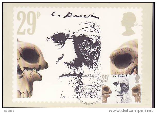 GB CARTE MAXIMUM NUM.YVERT 1026  NATURALISME DARwIN - PHQ Cards