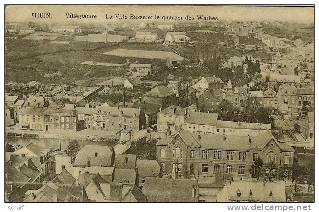 CP De THUIN " Villégiature - La Ville Basse Et Le Quartier Des Waibes " Avec Cachet FELDPOST ESSEN . - Thuin