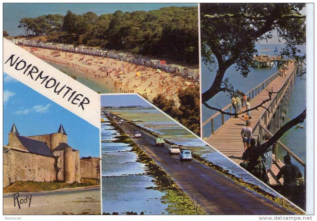 Ile De Noirmoutier..animée..multi-vues..voitures Sur Le Gois..le Château..l'Estacade - Ile De Noirmoutier