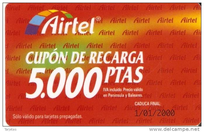 ACR-006  TARJETA DE AIRTEL DE 5000 PTAS  1/01/2000  IVA INCLUIDO - Airtel