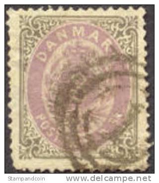 Denmark #17 XF Used 3s Gray & Bright Lilac From 1871 - Oblitérés