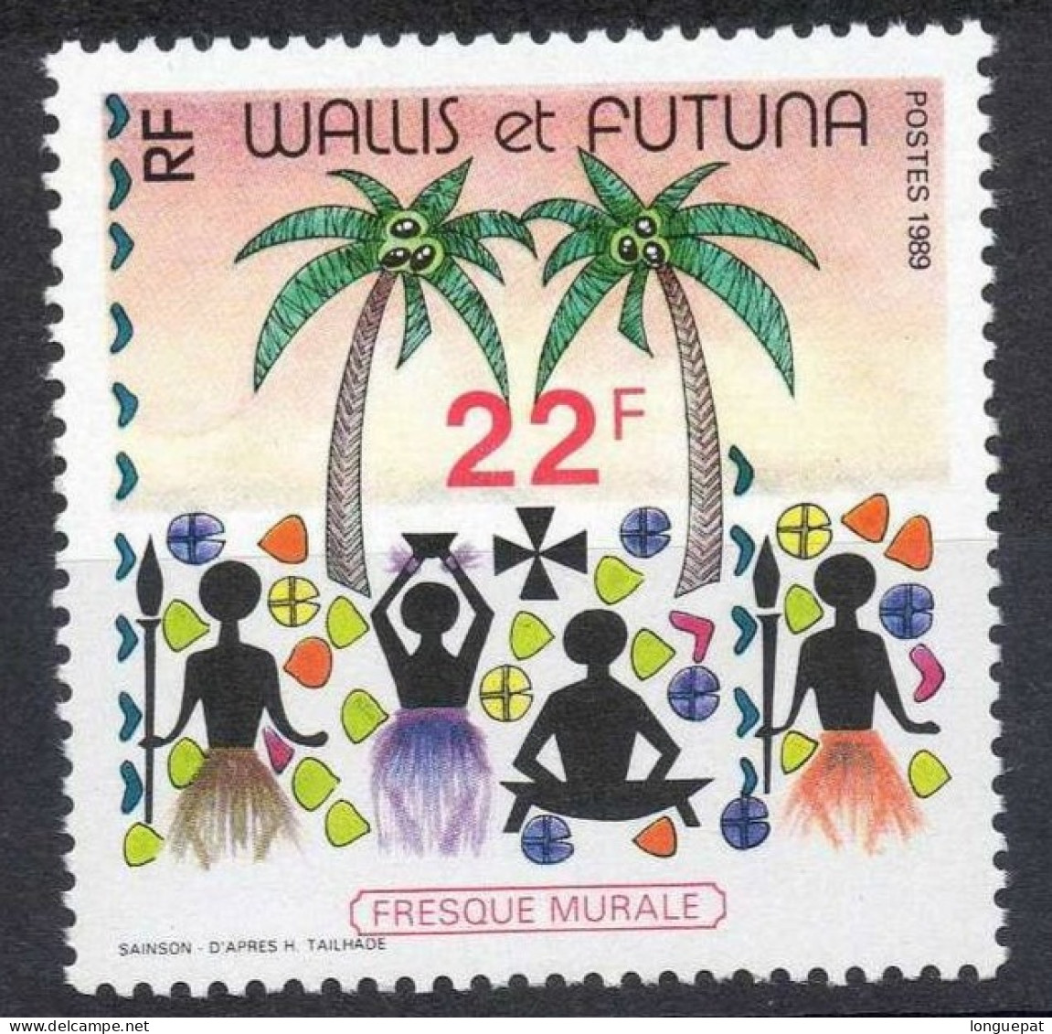 WALLIS Et FUTUNA : Freque Murale :Danseuses Et Palmiers - Art - Peinture - Unused Stamps