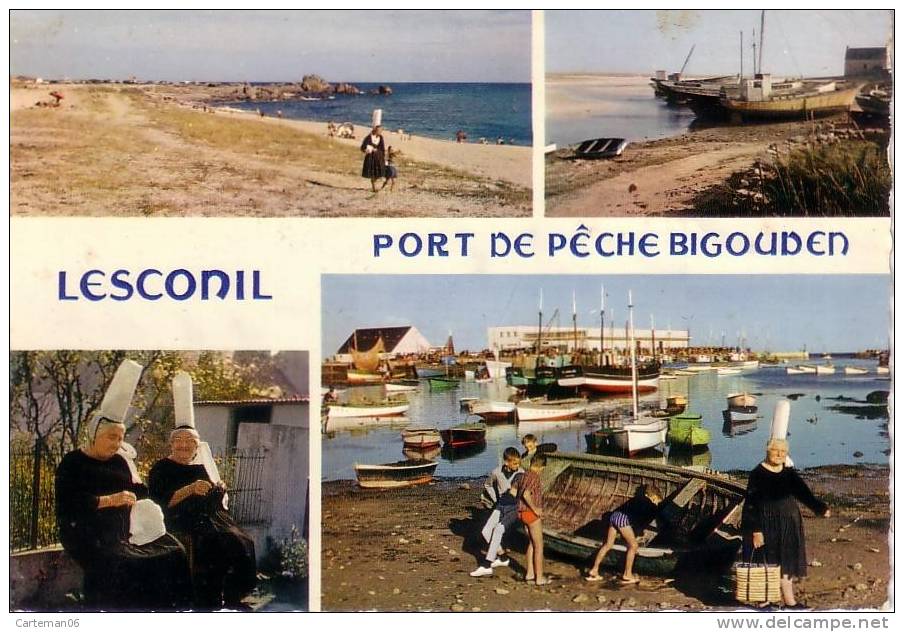 29 - Lesconil - Le Port De Pêche Et Les Plages, Bigouden - Editeur: Jos N° 3138 - Lesconil