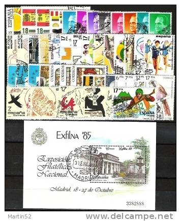 1985 (45 Sellos & 1 Bloque) Mataselladas Bueno Del Servicio Filatelico Madrid - Full Years