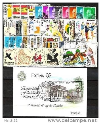 1985 (45 Sellos & 1 Bloque) Mataselladas Bueno Del Servicio Filatelico Madrid - Annate Complete