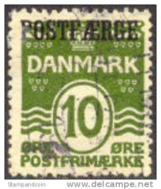 Denmark Q1 Used 10o Green Parcel Post From 1922 - Colis Postaux