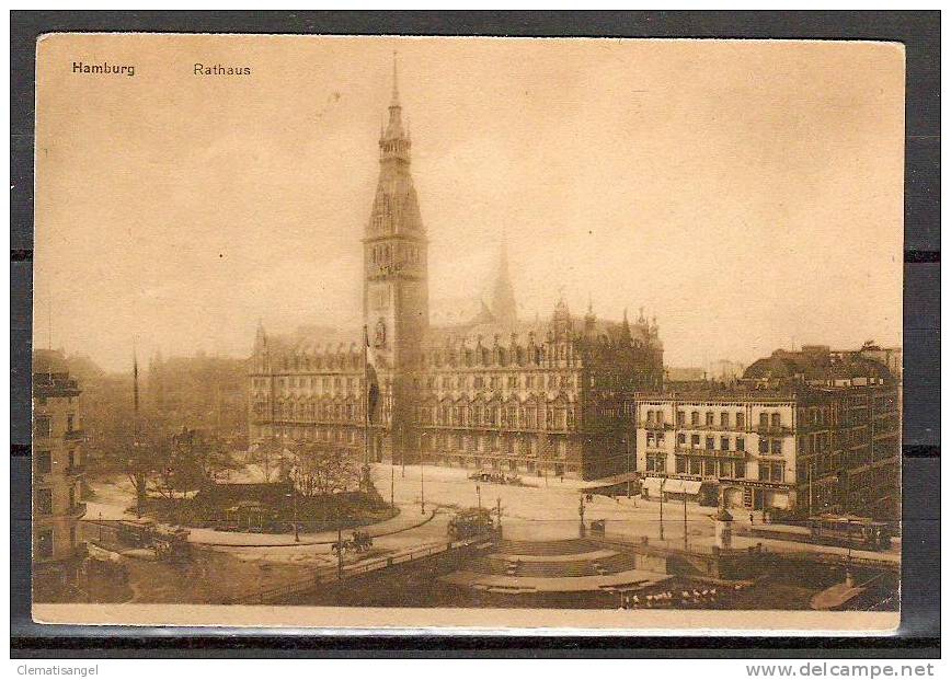 TOP!! HAMBURG * RATHAUS MIT STRASSENBAHNEN * 1910 *!! - Mitte