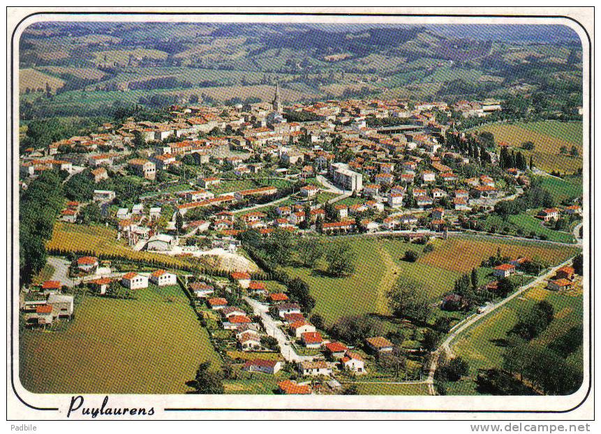 Carte Postale 81. Puylaurens  Vue D´avion Trés Beau Plan - Puylaurens