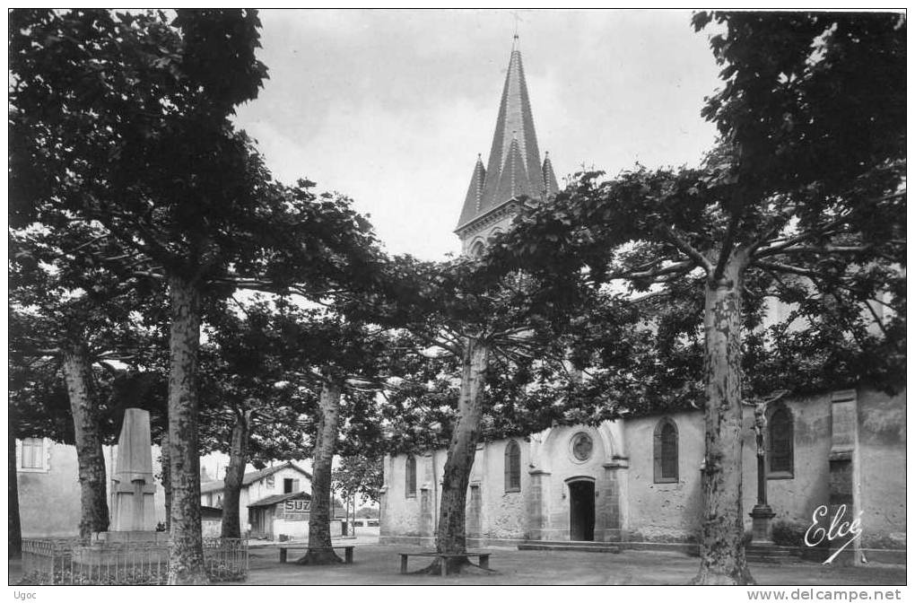 CPSM - 40 - LANDES - SAINT-VINCENT-de-TYROSSE - L'Eglise Et Le Monument Aux Morts - 061 - Saint Vincent De Tyrosse