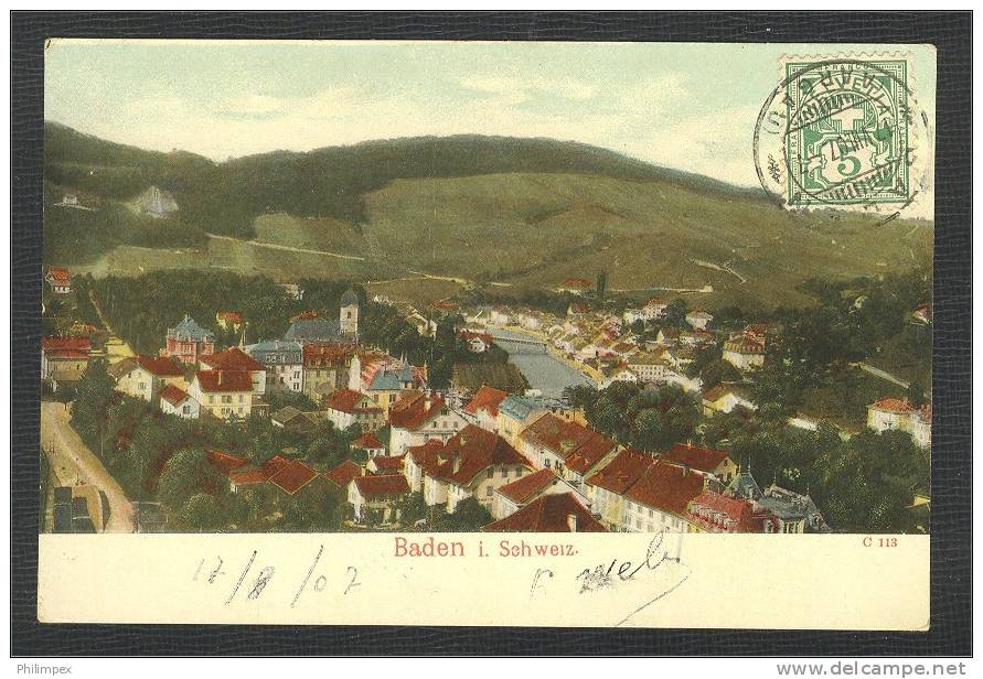 BADEN, "Baden I Schweiz", GELAUFENE KARTE 1907 - Baden