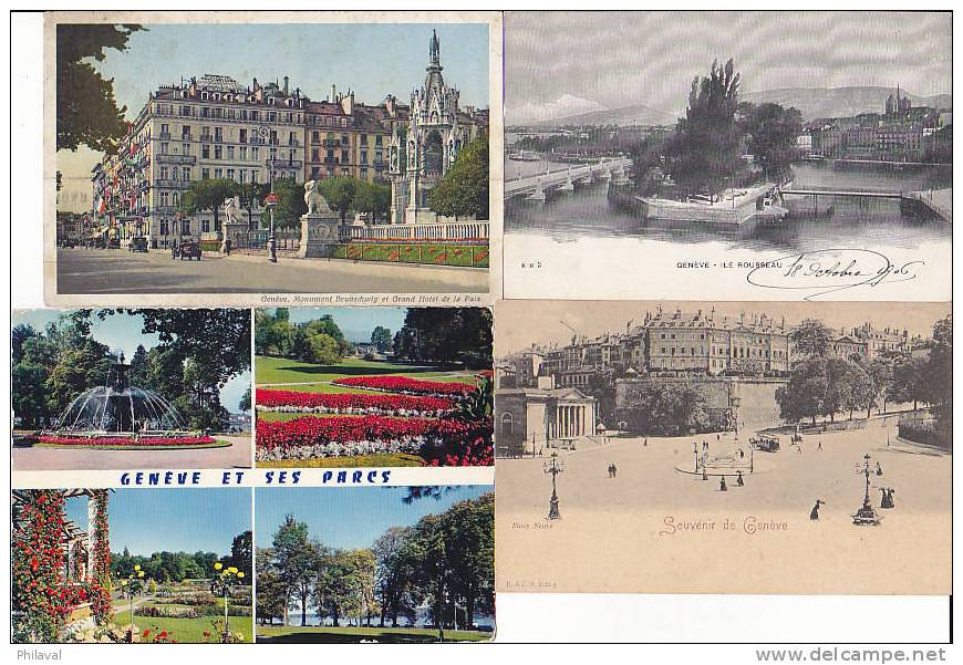 Petit Lot De 4 Cartes De Genève - Genève